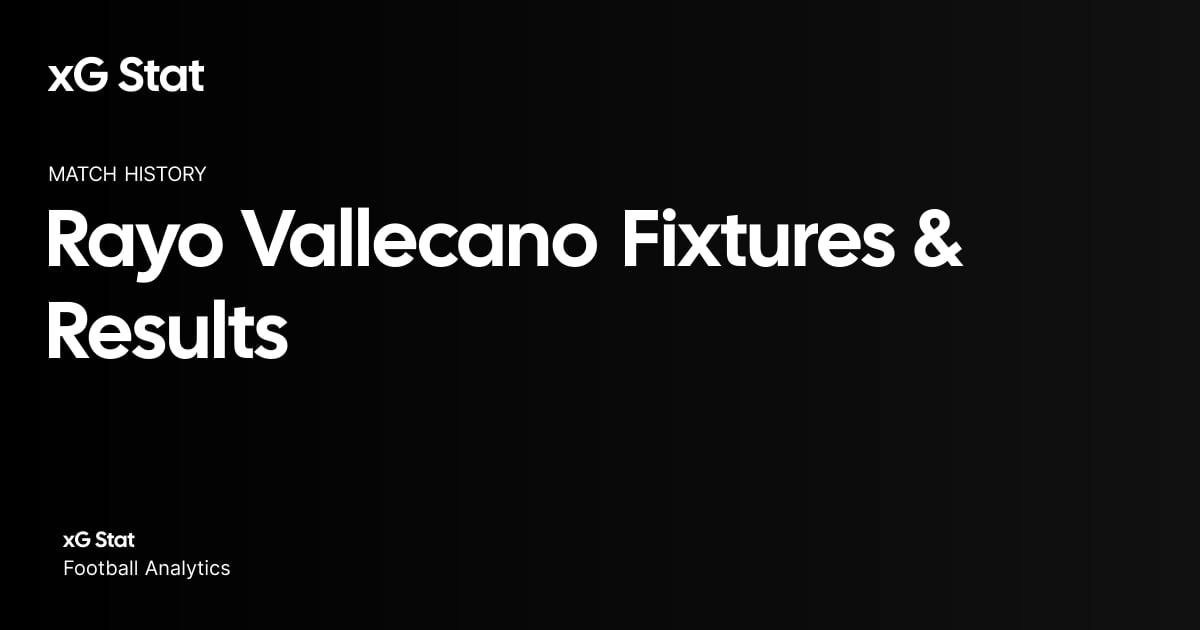 Rayo Vallecano results 2026-27: xG match by match | xG Stat